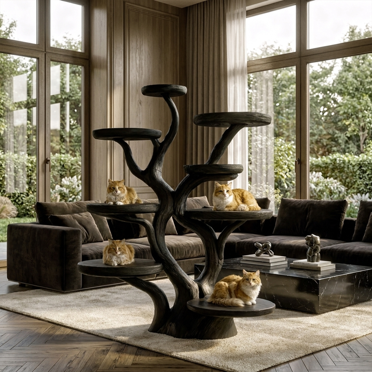 Rustic Organic Cat Tree Sculptural Pet Furniture