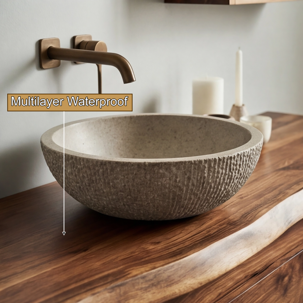Aurelion Live Edge Solid Wood Floating Bathroom Vanity With Drawers
