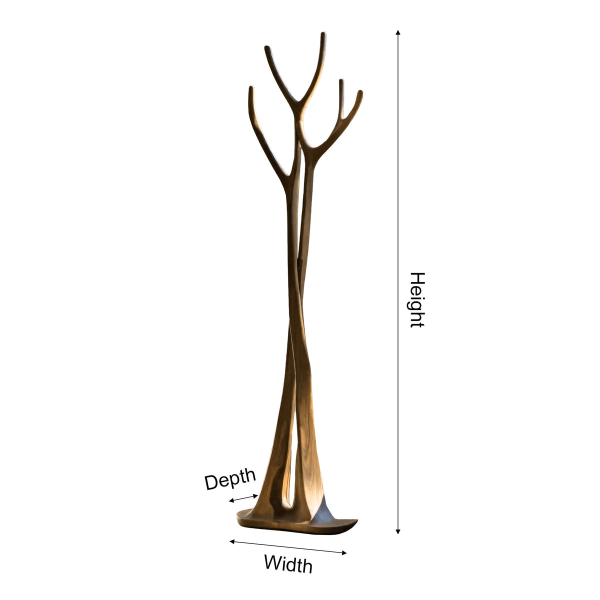 Norwyn Sculpted Solid Wood Tree Coat Rack